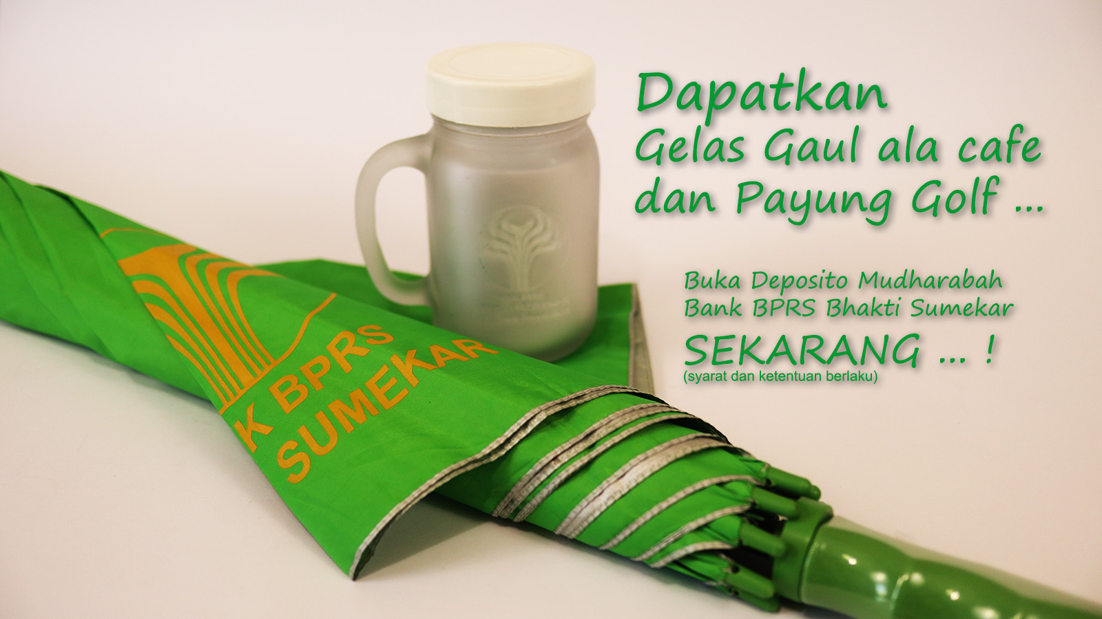 Dapatkan gelas gaul ala cafe dan payung golf ?